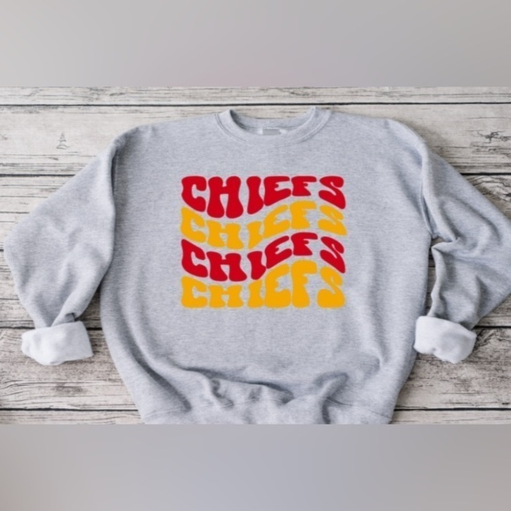 Chiefs Wavy Crewneck - Gray